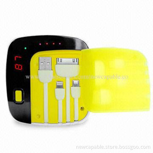Cable and Plugs Inside Power Bank with 4,000mAh Capacity